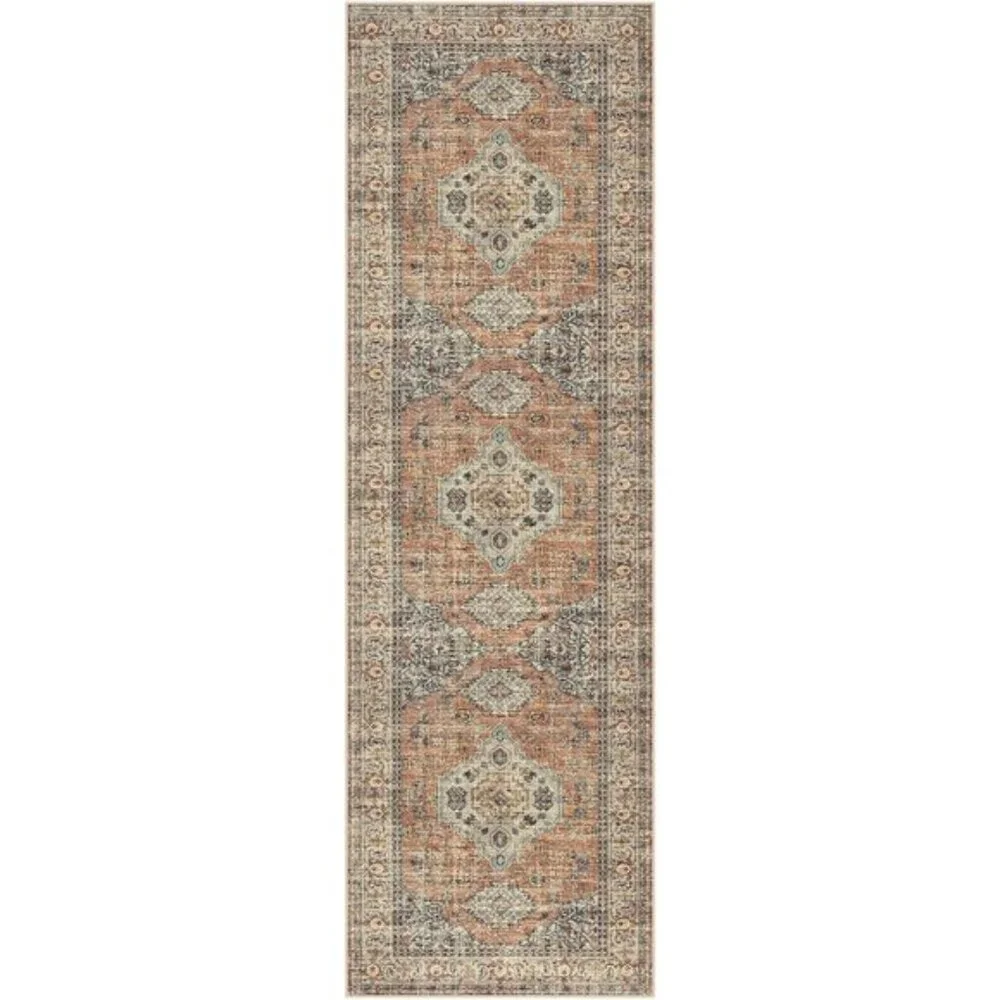 New Oriental Non-Slip Washable 2x8 Runner Rug, Soft Vintage Carpet for Hallway